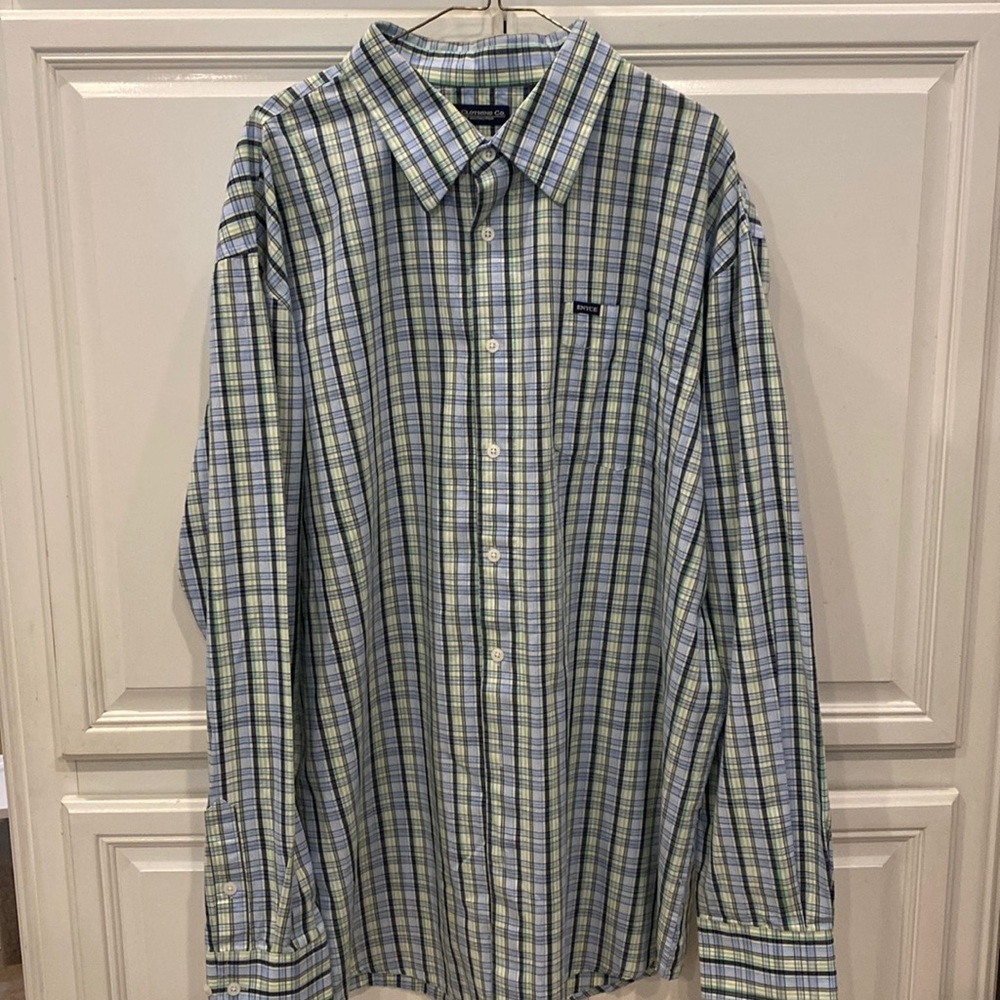 Enyce Clothing blue multi plaid button down